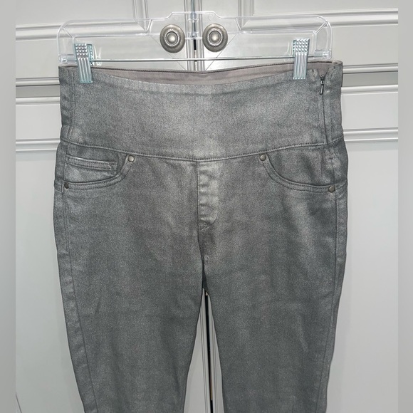 SPANX Solace Mid Rise Denim Wax Pewter Gray pull on jegging jeans size medium - Picture 2 of 7